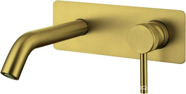 Смеситель для раковины, встраиваемый в стену, излив 195мм, встраив.часть в компл., (цв.золото браш.),  ZZ Allen Brau Priority 5.31003-GB