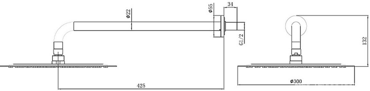 Излив для набора воды в ванну, встраиваемый в стену, 157мм, (цв.графит.браш.),  ZZ Allen Brau Priority 5.31A18-MG