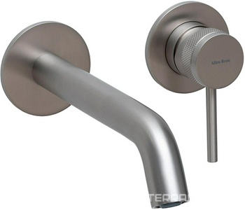Смеситель для раковины, встраиваемый в стену, излив 195мм, встраив.часть в компл., (цв.графит браш.),  Allen Brau Priority 5.31030-MG