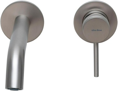 Смеситель для раковины, встраиваемый в стену, излив 195мм, встраив.часть в компл., (цв.графит браш.),  Allen Brau Priority 5.31030-MG