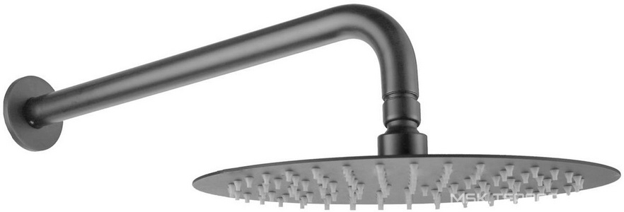 Душ верхний, стационарный, круглый d250мм, G 1/2, антикальц., стеновой кронштейн 380мм, (латунь цв.графит браш.),  Allen Brau Priority 5.31017-MG