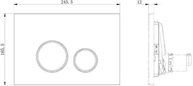 Кнопка двойного смыва, пневм., для инсталляции д/унитаза, (цв.никель браш.),  3.0 ZZ Allen Brau Priority 9.20A01.BN
