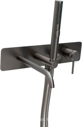 Смеситель для ванны, встраиваемый в стену, шланг, лейка, внутренняя часть в компл., (цв.графит браш.),  ZZ Allen Brau Priority 5.31A05-MG