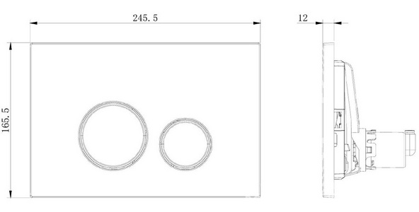 Кнопка двойного смыва, пневм., для инсталляции д/унитаза, (цв.графит),  3.0 ZZ Allen Brau Priority 9.20A01.GR