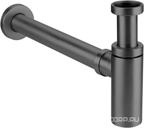 Сифон для раковины, 1 1/4, круглый, (латунь, сталь цв.графит браш.), Round Priority ZZ