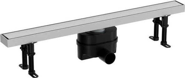 Дренажн.канал 850мм, готов.компл, сифон d50 выход вбок, затвор, 2х стор.решетка цв.никель браш. / под плитку, Priority ZZ