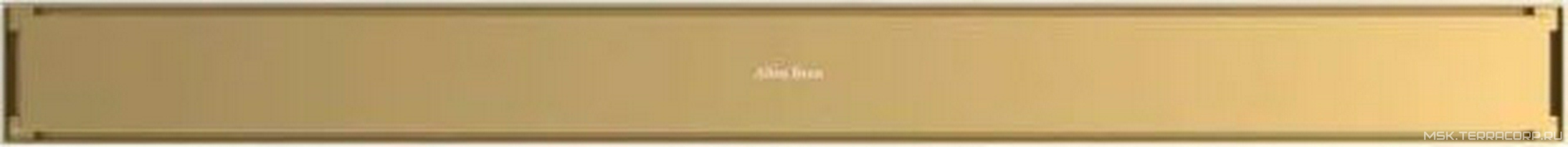 Дренажн.канал 850мм, готов.компл, сифон d50 выход вбок, затвор, 2х стор.решетка цв.золото браш. / под плитку, Priority