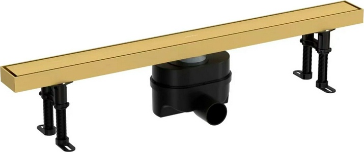 Дренажн.канал 850мм, готов.компл, сифон d50 выход вбок, затвор, 2х стор.решетка цв.золото браш. / под плитку,  Allen Brau Priority 9.50018.GB