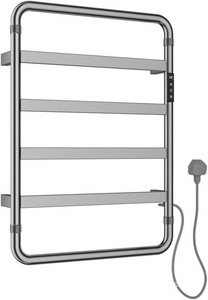 Полотенцесушитель электрический h640х475мм, пульт с дисплеем, кабель, вилка, 220V, (нерж.сталь цв.никель браш.),  ZZ Allen Brau Priority 7.31000-BN