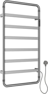 Полотенцесушитель электрический h920х475мм, пульт с дисплеем, кабель, вилка, 220V, (нерж.сталь цв.никель браш.),  ZZ Allen Brau Priority 7.31003-BN