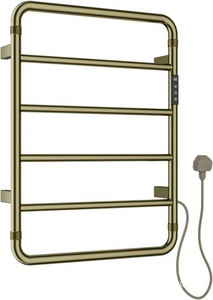 Полотенцесушитель электрический h640х475мм, пульт с дисплеем, кабель, вилка, 220V, (нерж.сталь цв.золото браш.),  ZZ Allen Brau Priority 7.31000-GB