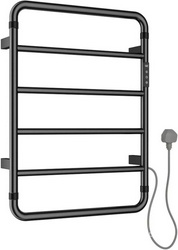 Полотенцесушитель электрический h640х475мм, пульт с дисплеем, кабель, вилка, 220V, (нерж.сталь цв.графит браш.), Priority ZZ