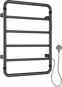 Полотенцесушитель электрический h640х475мм, пульт с дисплеем, кабель, вилка, 220V, (нерж.сталь цв.графит браш.),  ZZ Allen Brau Priority 7.31000-GM