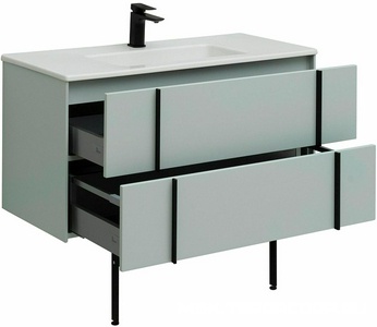 Тумба под раковину, с двумя выкатными ящиками, 1000х462хh500мм, без раковины, столешницы, опор, (цв.папирус матовый),  ZZ Allen Brau Reality 1.32007.PWM