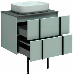 Тумба под раковину, с двумя выкатными ящиками, 700х462хh500мм, без раковины, столешницы, опор, (цв.blue grey matt), Reality ZZ