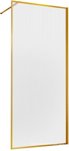 Душевая перегородка 700хh2000мм, правая/левая, (стекло рифленое 8мм Easy Clean, укорачиваемый кронштейн 1200мм, фурнит.цв.брашир.золото),  ZZ Vincea Walk-In VSW-1HP700FLBG