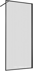 Душевая перегородка 1200хh2000мм, правая/левая, (стекло рифленое 8мм Easy Clean, укорачиваемый кронштейн 1200мм, фурнит.цв.черный матовый), ZZ Vincea Walk-In VSW-1HP120FLB