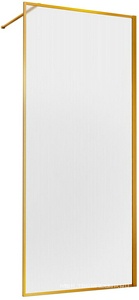 Душевая перегородка 1200хh2000мм, правая/левая, (стекло рифленое 8мм Easy Clean, укорачиваемый кронштейн 1200мм, фурнит.цв.брашир.золото), ZZ Vincea Walk-In VSW-1HP120FLBG