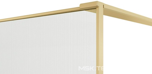 Душевая перегородка 1000хh2000мм, правая/левая, (стекло с золот.нитями.8мм, попереч.укорачив. кронштейн 1200мм, фурнит.цв.брашир.золото),  ZZ Vincea Walk-In VSW-7HS100GWG