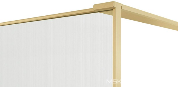 Душевая перегородка 1000хh2000мм, правая/левая, (стекло с золот.нитями.8мм, попереч.укорачив. кронштейн 1200мм, фурнит.цв.брашир.золото),  ZZ Vincea Walk-In VSW-7HS100GWG