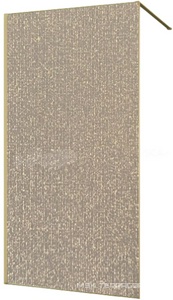 Душевая перегородка 1000хh2000мм, правая/левая, (стекло с золот.нитями.8мм, попереч.укорачив. кронштейн 1200мм, фурнит.цв.брашир.золото),  ZZ Vincea Walk-In VSW-7HS100GWG