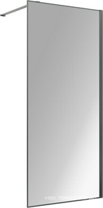 Душевая перегородка 800хh2000мм, правая/левая, (стекло прозрачное 8мм Easy Clean, укорачиваемый кронштейн 1200мм, фурнит.цв.вороненая сталь) ZZ Vincea Walk-In VSW-1HS800CLGM