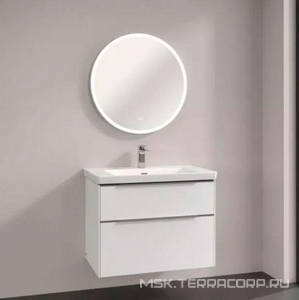 Зеркало кругл.712х712х45мм, в алюминиевой раме с LED подсветкой по периметру, крепёж в компл., (рама цв,White Matt),  ZZ Villeroy & Boch Subway 3.0 A4647100