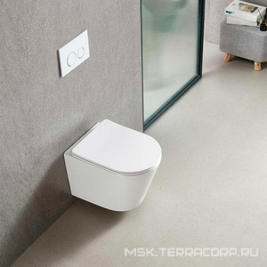 Унитаз подвесной, безободковый, смыв Tornado, 515x355x365мм, сиденье ультратонкое с микролифтом, крепеж в компл., (цв.белый),  ZZ Vincea Piatti VT1-11T