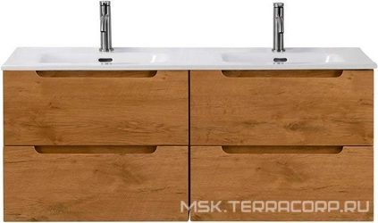 База под раковину подвесная с 4 выкатными ящиками, 1200x460x500мм, без раковины, (цв.Rovere Nature), Etna ZZ