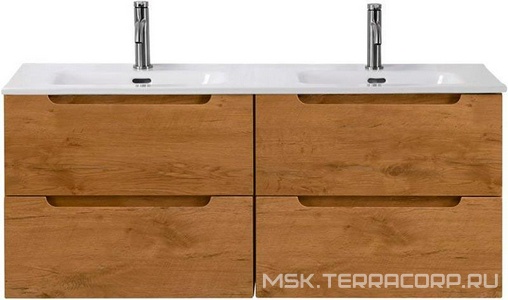 База под раковину подвесная с 4 выкатными ящиками, 1200x460x500мм, без раковины, (цв.Rovere Nature),  ZZ BelBagno Etna ETNA-1200-4C-SO-2-RN