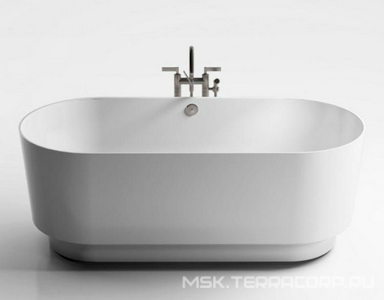 Ванна отдельностоящая 1700x750xh630мм, без слива-перелива, SOLID SURFACE цв.белый мат.полностью,  ZZ Астра-Форм Аквариус Ванна АКВАРИУС 1700х750, SOLID SURFACE бел.мат.полностью