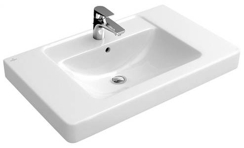 Раковина 800х485мм, 1 отв. д/смес., установка на пьедестал 7250 и п/пьед. 7264 (01 white), Subway2.0 ZZ Villeroy & Boch Subway 2.0 61168001