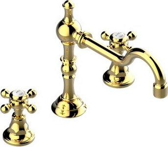 Смеситель на раковину, на 3 отв., с д.к. (цв. латунь (Luxbrass)) ,  ZZ THG 1900 G25-D03-00151