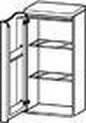 Пенал навесной 360х460хh939мм, петли справа,2 стекл.полки,цв.ручек эбен.дерево,крепл.в компл., PuraVida ZZ