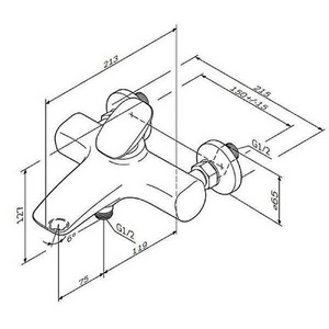 Смеситель для ванны/душа , с установочным комплектом, БЕЗ аксессуаров, хром AMPM Spirit 2.0 F70A10000