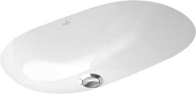 Раковина встраиваемая снизу, 530х320мм, без отв.д/смесит., с переливом, крепёж в компл., (цв. 01 белый),  Villeroy & Boch O.Novo 41625001