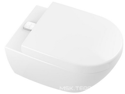 Унитаз подвесной 375х560мм, без внутр. смывн.ободка,без сиденья,скрытый крепёж "SupraFix" в компл., (цв.R1 white alpin cer+)с технологией ViFresh ZZ Villeroy & Boch Subway 2.0 5614A1R1