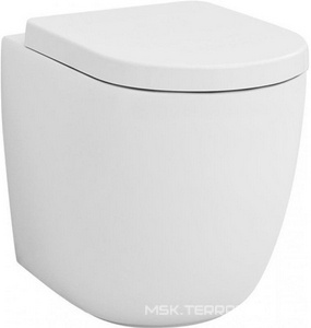 Унитаз напольный, пристенный 37х53см, БЕЗ сиденья, монтаж со скрытым в стене бачком, крепёж в компл., (цв. белый),  ZZ ArtСeram File 2.0 FLV005 01:30