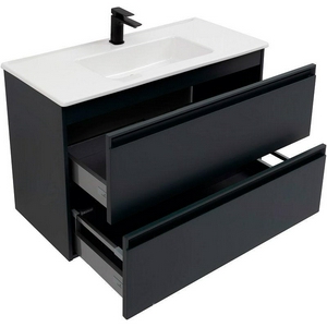 Тумба под раковину, с двумя выкатными ящиками, 1000х460хh643мм, без раковины, (цв.антрацит матовый),  ZZ Allen Brau Eclipse 2.0 1.E1003.AM 2.0