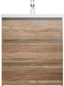 Тумба с раковиной напольная 75 см Gem S, цвет светлый дуб ZZ AMPM Spirit 2.0 M91FSX0752OF