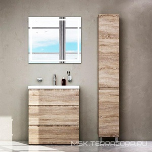 Тумба с раковиной напольная 75 см Gem S, цвет светлый дуб ZZ AMPM Spirit 2.0 M91FSX0752OF