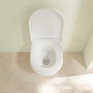 Унитаз подвесной 370х560мм, без внутр. смывн. ободка, без сиденья, скрытый крепёж "SupraFix" в компл., (цв. 01 white),  Villeroy & Boch Subway 2.0 5614R001