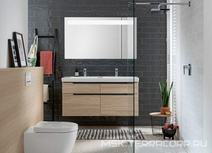 Раковина двойная1300х470мм, с 2 отв.д/смесителя, для установки с мебелью и п/пьедесталом, (цв. 01white),  ZZ Villeroy & Boch Subway 2.0 7175D001