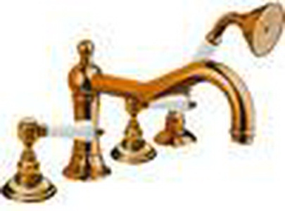 Смеситель для ванны, встраиваемый на 4 отв. (цв.бронза/ручки керамич.белые), Nicolazzi ZZ Nicolazzi P.M.Blanc 1449 BZ 78