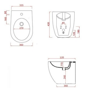 Биде напольное 36х52см, крепёж в компл., (цв. белый),  ZZ ArtСeram File 2.0 FLB002 01; 30