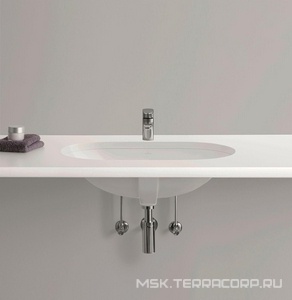 Раковина встраиваемая снизу 600х350мм, без отв.д/смесит., с переливом, крепёж в компл., (цв. 01 белый),  Villeroy & Boch O.Novo 41626001