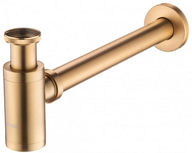 Сифон для раковины дизайн.кругл., 1 1/4, (цв.золото),  ZZ Swedbe Select 0006GO