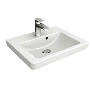 Раковина 450х370мм, с 1 отв.д/смес.,(установка на пьедестал 5243 00 хх/полупьедестал 5222 00 хх), (цв.R1 white ceramicplus),  ZZ Villeroy & Boch Subway 2.0 731545R1