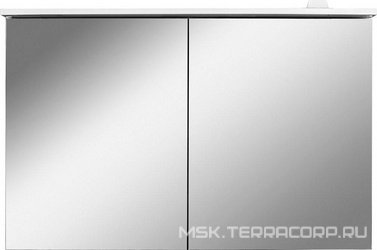 Зеркало-шкаф, 100 см, с подсветкой, белый глянцевый, для мебели Spirit ZZ