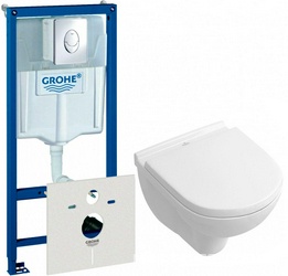 Комплект  Система инсталляции для унитазов Grohe Rapid SL 38750001 4 в 1 с кнопкой смыва 49x36x34 Villeroy & Boch O.Novo s357678
